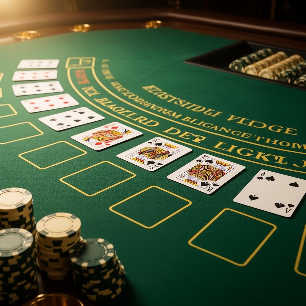 Blackjack-bord i forest green â det internationella casinots typiska estetik